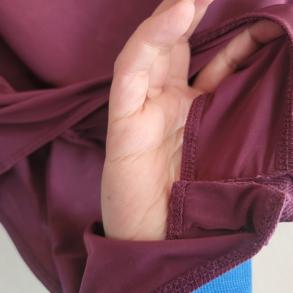 Leyden, Longsleeve Cowlneck Bodysuit, Wine, Size Medium - Picture 5 of 7